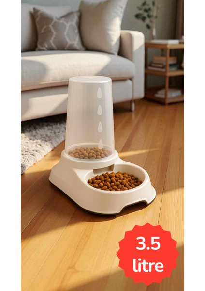 Hazneli Kedi ve Köpek Mama & Sukabı 3,5 Litre