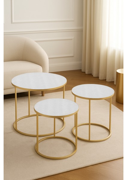 Modern 3’lü Zigon Sehpa Örtüsü Takımı – Kaymaz, Silinebilir, Leke Tutmaz, Su Geçirmez Pvc Örtü modelleri