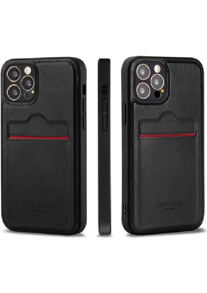 Apple iPhone 15 Pro Kartlıklı Rich Boss Lüx Deri Kılıf