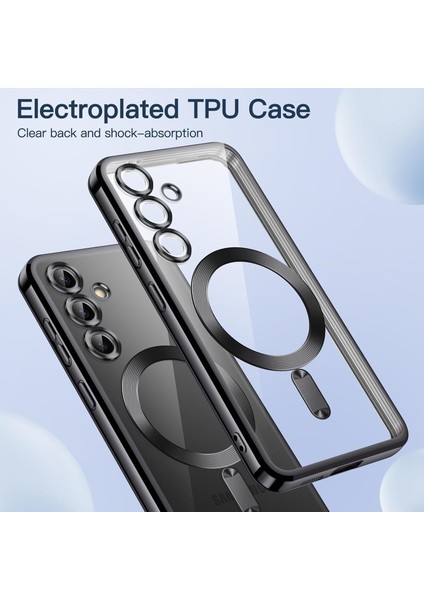 Samsung Galaxy A17 Kılıf Magsafe Wirelles Şarj Destekli Parlak Renkli Kenarlı Arkası Şeffaf Lensli Silikon modelleri