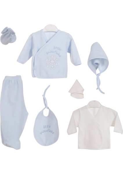 Erkek Bebek Yeni doğan 0-3 Ay Kar tanesi Temalı Kadife (Kışlık)7li Hastane Çıkışı Zıbın Seti(Kutulu Ürün) fiyatları