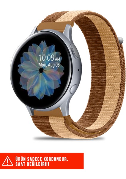 Samsung Galaxy Watch Active / Galaxy Watch Active 2 40 44MM Uyumlu Hasır Örgü Cırtlı Kordon 20MM