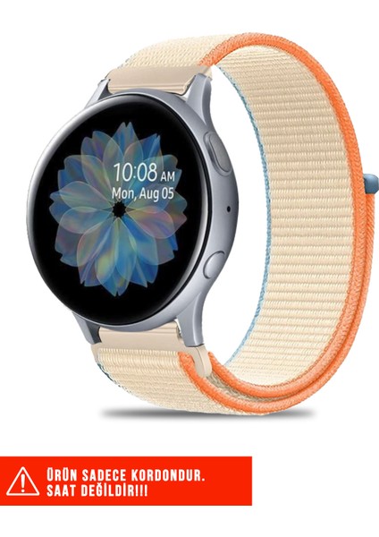 Samsung Galaxy Watch Active / Galaxy Watch Active 2 40 44MM Uyumlu Hasır Örgü Cırtlı Kordon 20MM