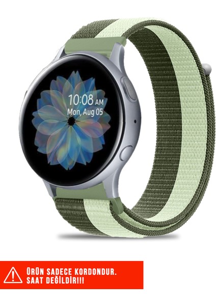 Samsung Galaxy Watch Active / Galaxy Watch Active 2 40 44MM Uyumlu Hasır Örgü Cırtlı Kordon 20MM