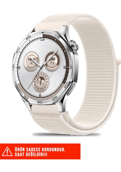 Huawei Watch Buds / Watch 5 / Watch 4 / 4 Pro / Watch 3 / 3 Pro Uyumlu Hasır Örgü Cırtlı Kordon 22MM