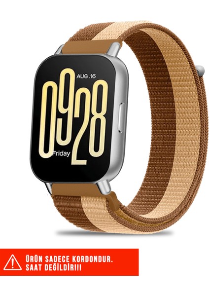 Redmi Watch 5 Active / Redmi Watch 5 Lite Uyumlu Hasır Örgü Cırtlı Naylon Kordon 22MM