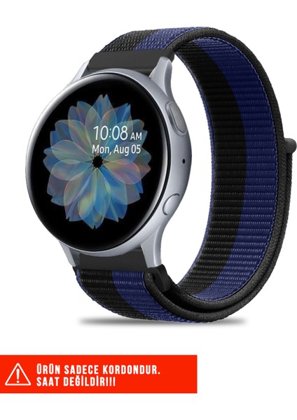 Samsung Galaxy Watch Active / Galaxy Watch Active 2 40 44MM Uyumlu Hasır Örgü Cırtlı Kordon 20MM