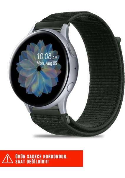 Samsung Galaxy Watch Active / Galaxy Watch Active 2 40 44MM Uyumlu Hasır Örgü Cırtlı Kordon 20MM