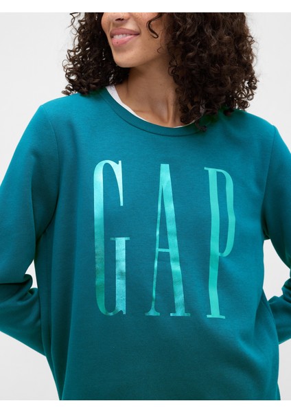 Kadın Mavi Gap Logo Crewneck Sweatshirt modelleri
