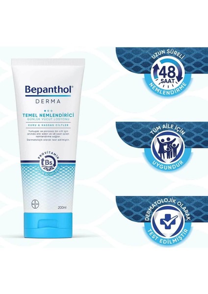 Bepanthol Derma Temel Nemlendirici Günlük Vücut Losyonu 200 ml 2 Adet fırsatları