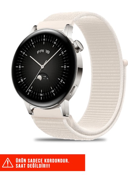 Huawei Watch Gt / Gt2 / Gt3 Elegant 42MM Uyumlu Hasır Örgü Spor Cırtlı Pratik Naylon Kordon 20MM