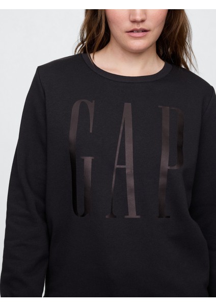 Kadın Siyah Gap Logo Crewneck Sweatshirt modelleri