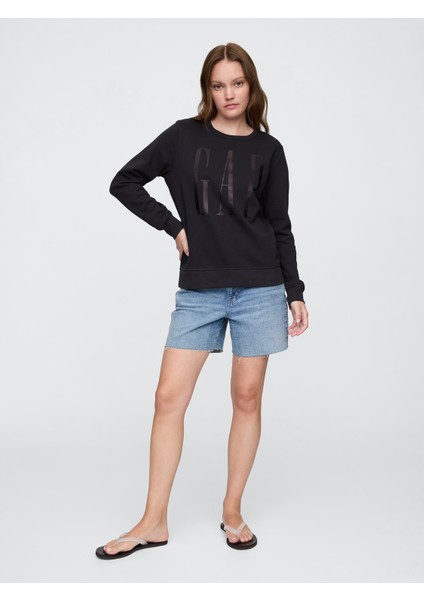 Kadın Siyah Gap Logo Crewneck Sweatshirt fırsatları