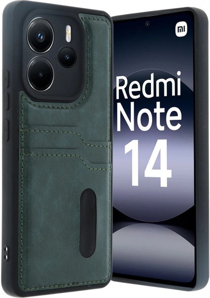Xiaomi Redmi Note 14 4g Kılıf Sara Kartvizitli Deri Kılıf - Koyu Yeşil fiyatları