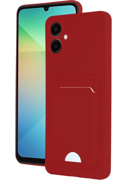 Samsung Galaxy A06 Kılıf Kelvin Kartvizitli Silikon - Kırmızı