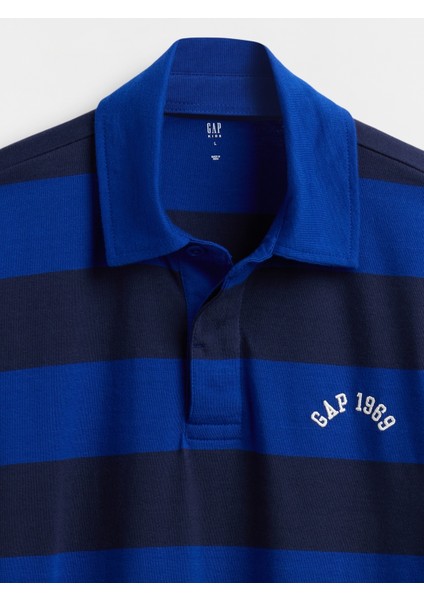 Erkek Çocuk Mavi Gap Logo Çizgili Polo T-Shirt fiyatları