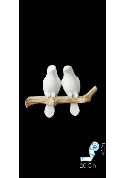 Beyaz Kuşlar Duvar Dekoru ve Ikili Askılık fiyatları