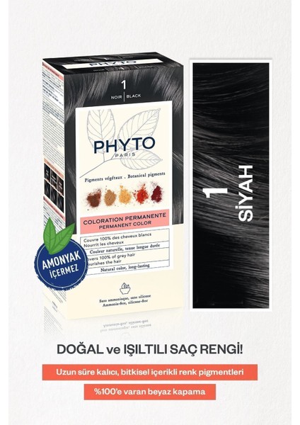 Asfstore Phyto Color Saç Boyası - Siyah 1