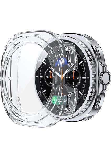 Samsung Galaxy Watch 8 Ultra Uyumlu Ekran ve Kasa Koruyucu Silikon 360 Derece Tam Kaplar Gard Military Zırh Tank