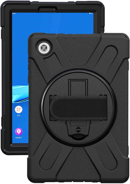 En Iyi Tablet Kılıfı Lenovo M10 Plus 10.6 Uyumlu Uyumlu Tutacaklı Standlı Askılı Tablet Kılıfı Kılıf