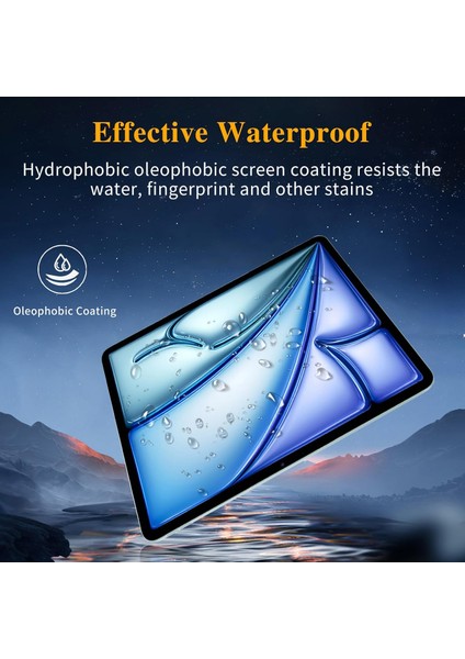 Apple iPad Air 6.nesil M2 Uyumlu Ön Koruma Cam Ekran Koruyucu 9h Temperli Cam Film, Hd Şeffaf fırsatları