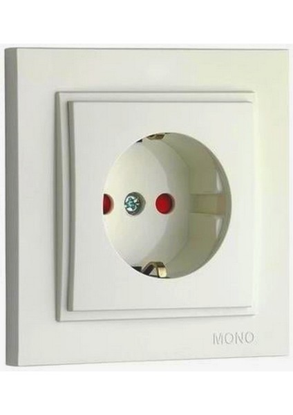 Çocuk Korumalı Topraklı Priz -Krem