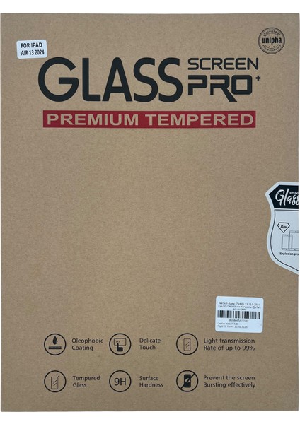 Apple iPad Air 13 12.9 2024 Uyumlu Air 13 (6. Nesil) Kırılmaz Cam Ekran Koruyucu - Çizilmez - Şeffaf fiyatları