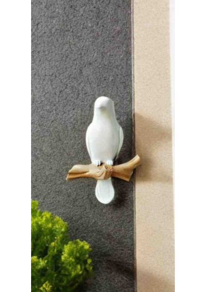 Beyaz Kuş Duvar Dekoru ve Askılık