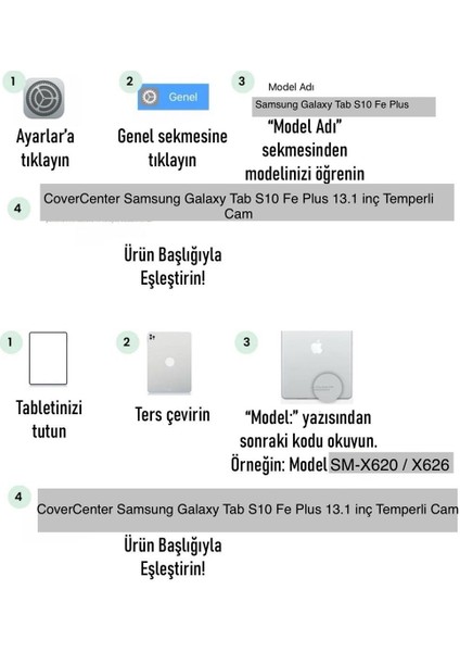 Samsung Galaxy Tab S10 Fe+ Uyumlu Temperli Ekran Koruyucu Kirilmaz Cam modelleri