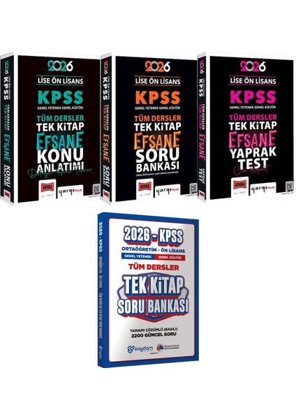2026 Kpss Lise Ön Lisans Tek Kitap Efsane Konu Soru Yaprak Test - Ortaöğretim Ön Lisans Tek Kitap Soru