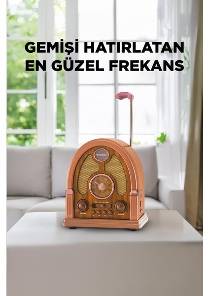 D-58 Ahşap Nostalji Radyo Kablosuz Bluetooth Hoparlör fiyatları
