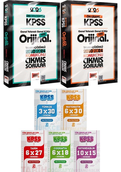 2026 Kpss Lise Ön Lisans Orijinal Çıkmış Sorular 2010-2024 - 5 Ders 31 Deneme