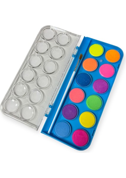 Keyroad Büyük Boy Neon Sulu Boya Seti, 12 Renk, Fırça Dahil fiyatları