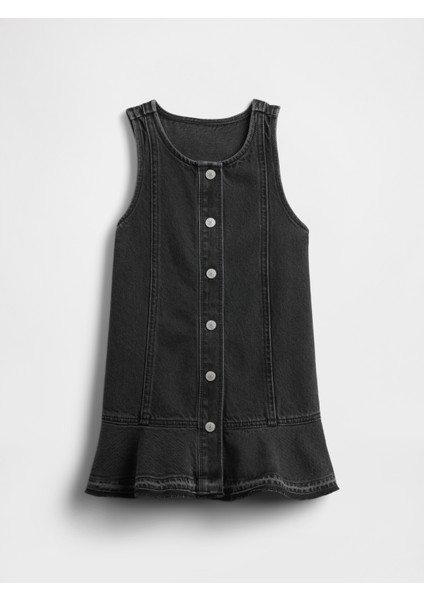 Kız Bebek Siyah Denim Peplum Elbise modelleri