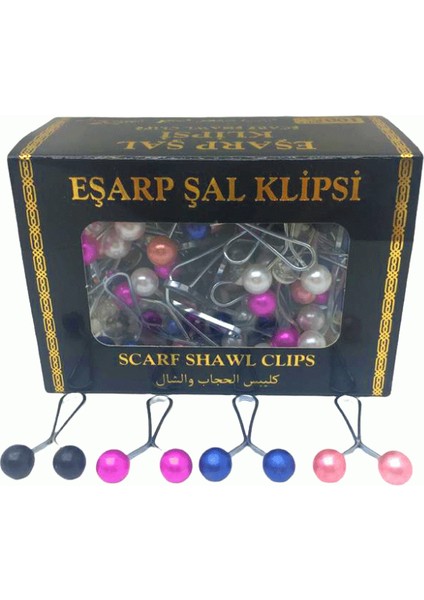 Renkli 100 Parça Eşarp Başörtü - Şal Klipsi (4915) Go-53-vice/(1395)