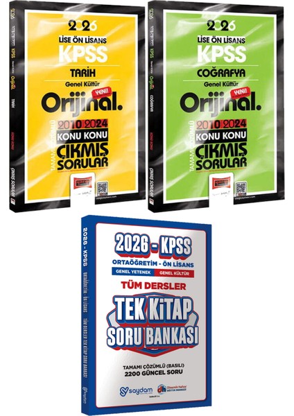 2026 Kpss Lise Ön Lisans Tarih Coğrafya Orijinal Çıkmış 2010-2024 - Ortaöğretim Ön Lisans Tek Kitap Soru