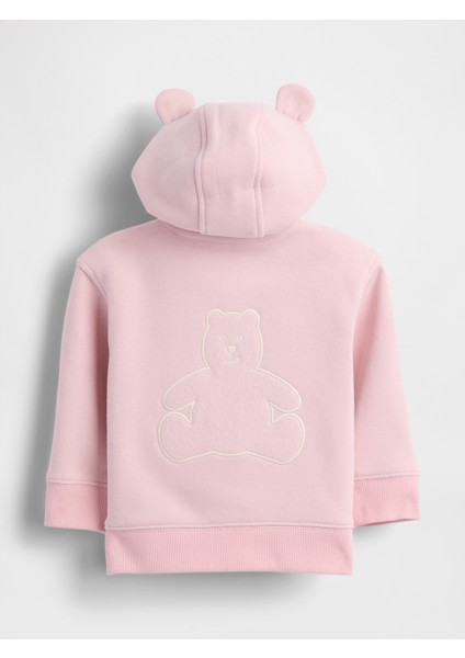 Bebek Pembe Vintagesoft Bear Logo Fermuarlı Sweatshirt fiyatları