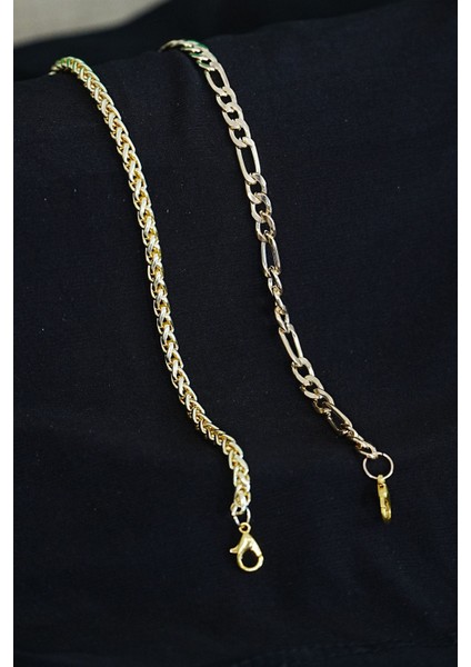 Kombin Bileklik Gold Renk Şavin ve Burgu Model fırsatları