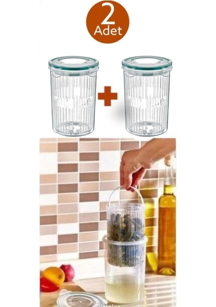 Süzgeçli Derin Saklama Kabı (Zeytinlik, Turşuluk) 1.5lt