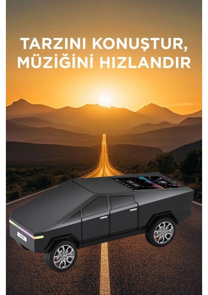 D68 Siyah Cybertruck Araba Tasarımlı Bluetooth Hoparlör 15W Güçlü Ses Rgb LED /tws/usb fiyatları