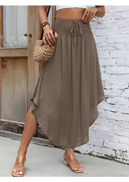 Kadın Asimetrik Kesim Iç Göstermeyen Etek modelleri