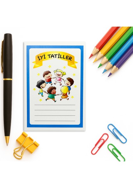 10 x 14 cm Iyi Tatiller Baskılı Kart 30 Adet Model-2