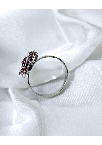 Ayarlanabilir Kırmızı Mineli Gözyaşı Yüzük modelleri