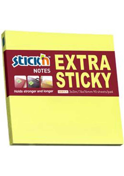 Stıckn Yapışkanlı Not Kağıdı Extra 90 Yp 76X76 Neon Sarı HE21670