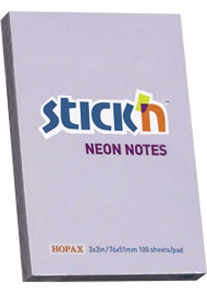 Stıckn Yapışkanlı Not Kağıdı 100 Yp 76X51 Pastel Lila HE21402