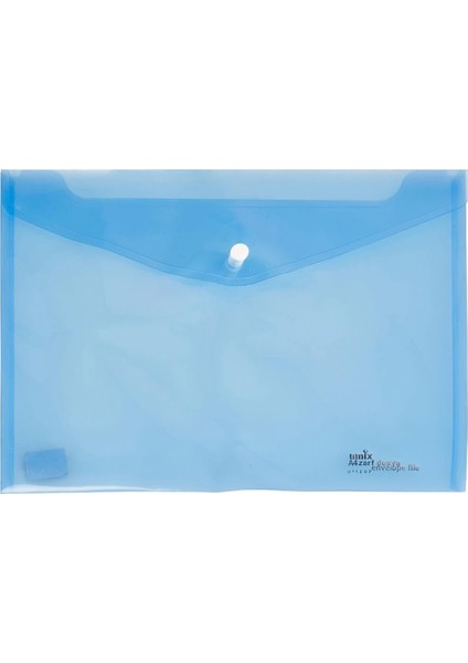 Çıtçıtlı Şeffaf Zarf Dosya Mavi Eco U1120P-MA-ECO