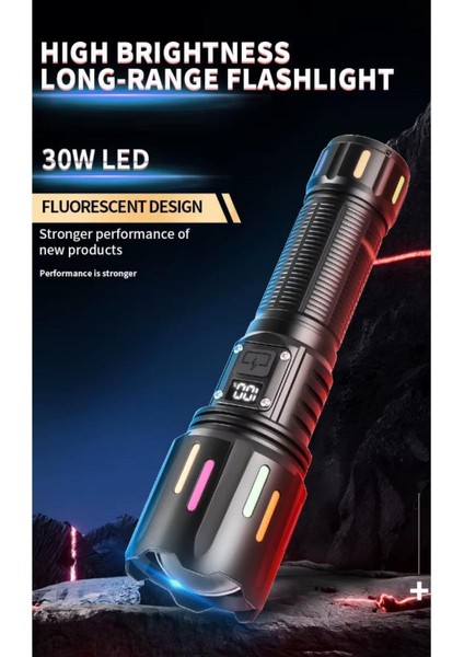 PS-9954 5000 Lümen 30W Zoomlu LED Powerbank Özellikli Şarjlı Profesyonel El Feneri fiyatları