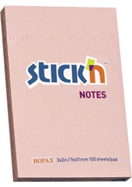 Stıckn Yapışkanlı Not Kağıdı 100 Yp 76X51 Pastel Pembe HE21145