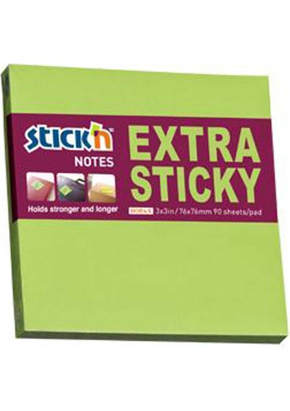 Stıckn Yapışkanlı Not Kağıdı Extra 90 Yp 76X76 Neon Yeşil HE21672