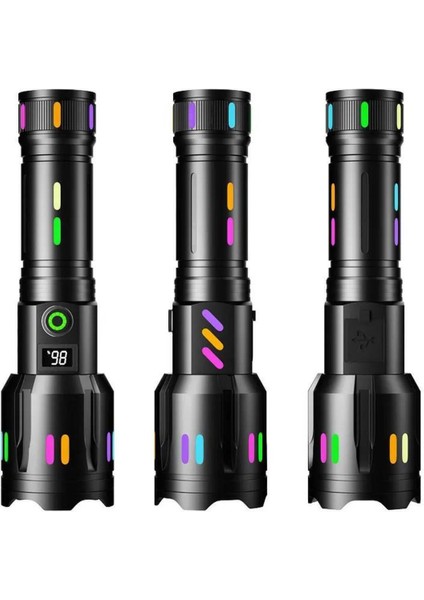 PS-9885 Ultra Parlak Su Geçirmez Zoomlu Güçlü 50W 10000 Lümen Şarjlı Bekçi Avcı Kamp El Feneri fiyatları